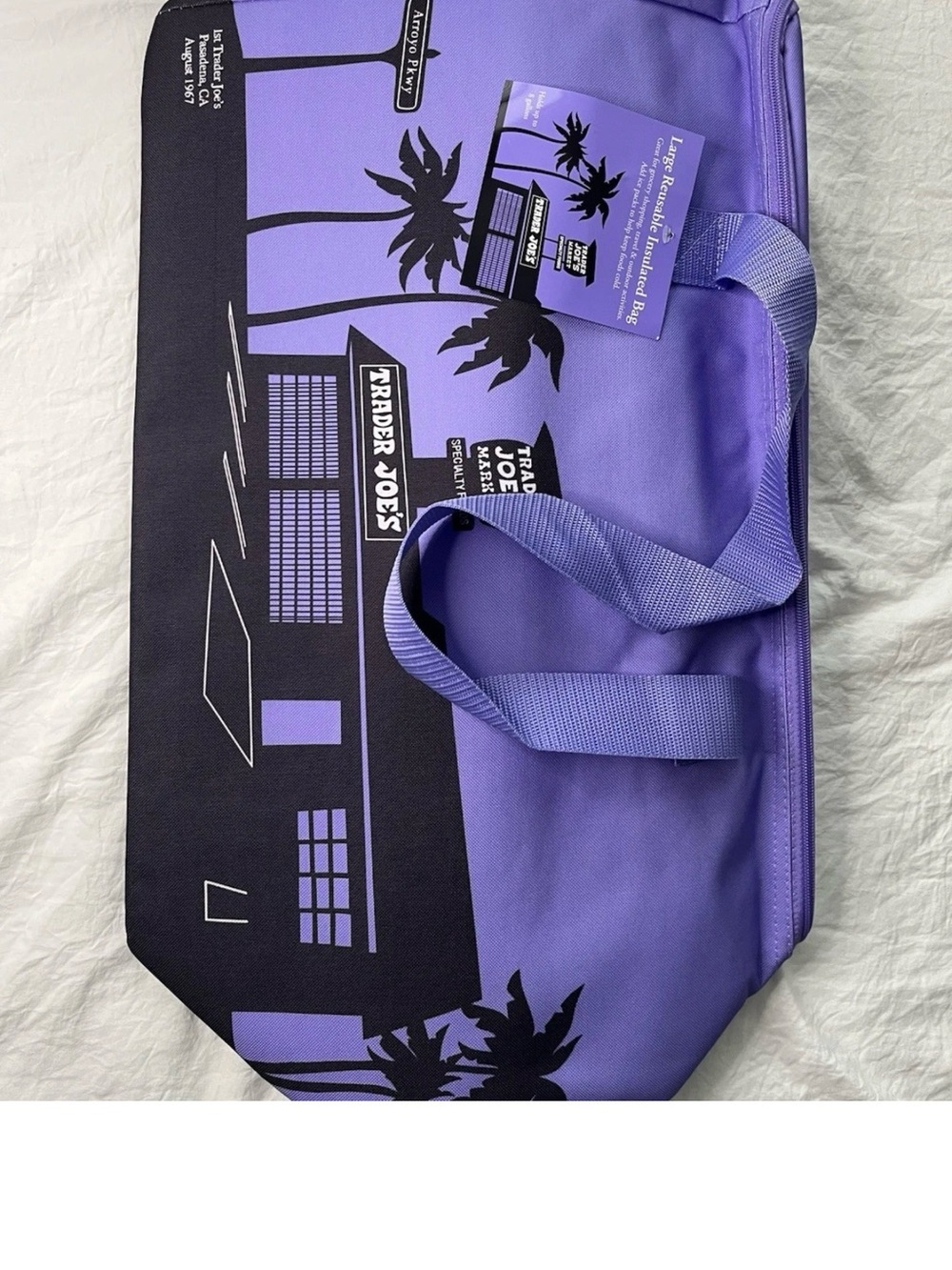 RARE Trader Joe’s Purple Insulated Tote Bag. Large purple - Picture 2 of 2